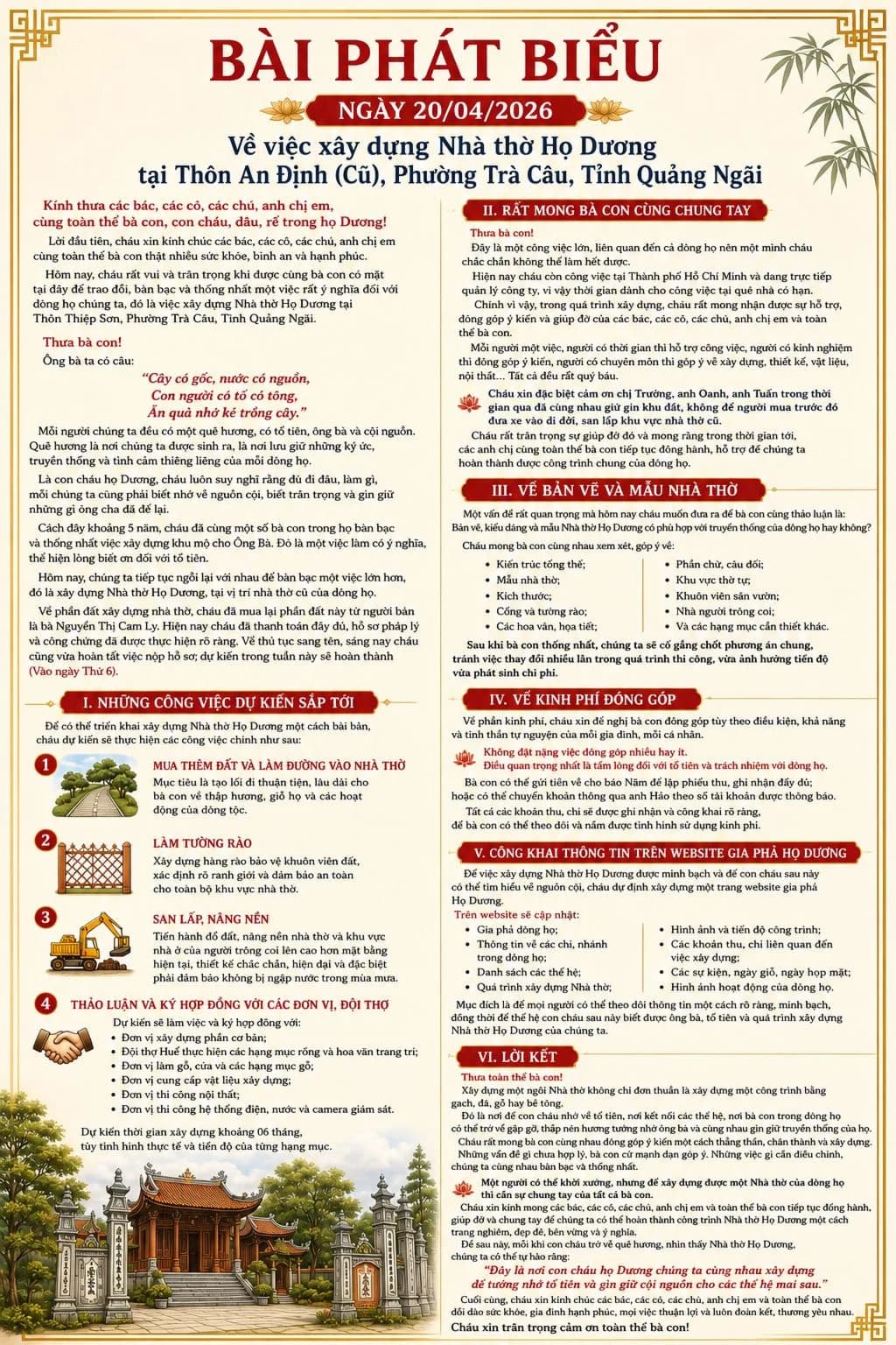 BÀI PHÁT BIỂU NGÀY 20/04/2026